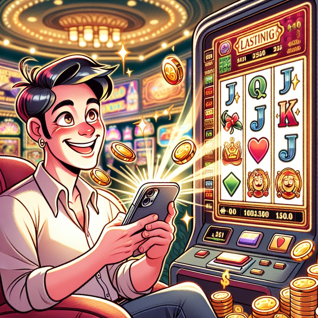 চিপ, কয়েন এবং মোবাইল গেমিং উপাদান সহ CK999 ক্যাসিনোর কার্টুন চরিত্র